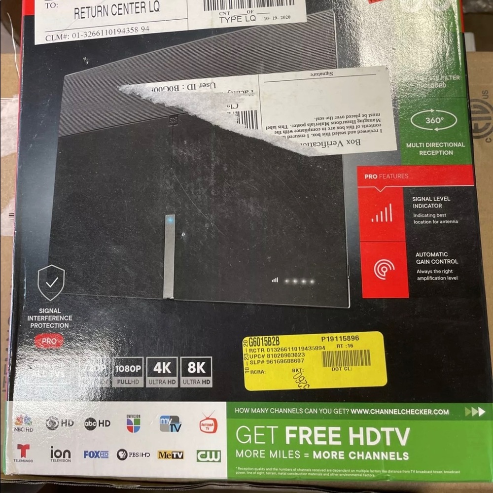 One For All 16472 Amplified Indoor Smart HDTV Antenna - Supports 4K 1080p